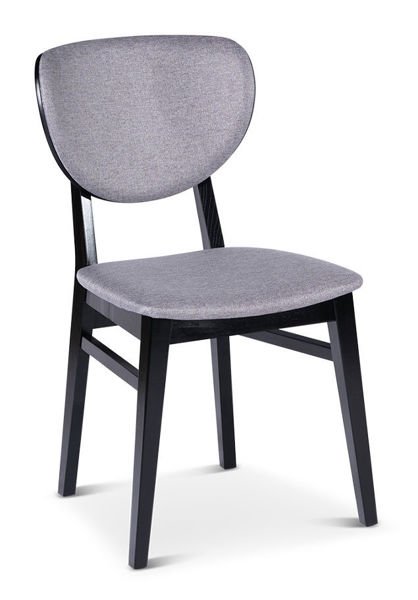 Bild på CIELO COMFORT Stol massiv svartbetsad ask/grått tyg