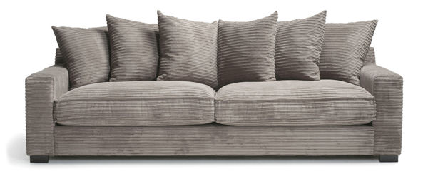 Bild på SAVOY (LS) 3-sits soffa 2 plymåer tyg Duo 5 Brown arm=Savoy, wengeben