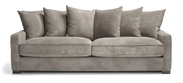 Bild på SAVOY (LS) 3-sits soffa 2 plymåer tyg Duo 5 Brown B914 arm=Clementine ben=wenge