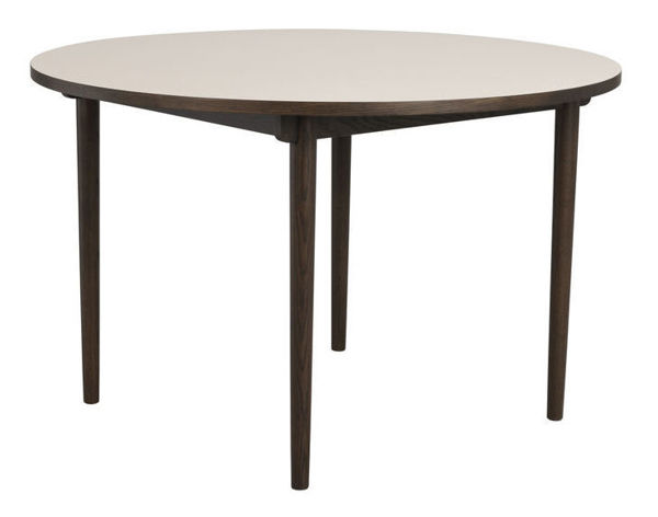 Bild på Fairmount matbord runt Ø120 beige HPL/brun ek