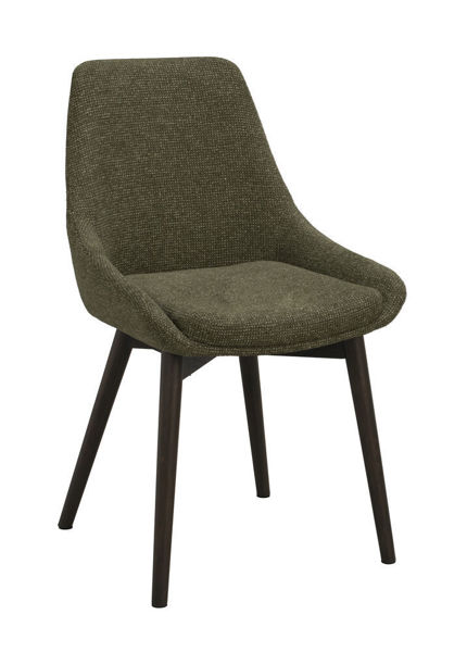Bild på DENLEY Stol grönt tyg/bruna ekben