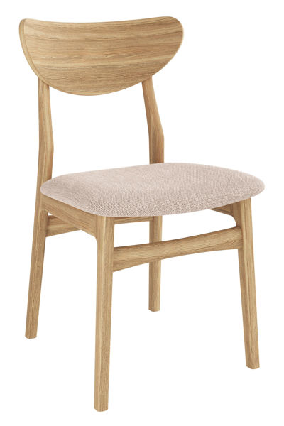Bild på ELSA Stol m. sits i tyg Diosa 11 beige, naturoljad ek