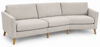Bild på PUSSEL Vinkelsoffa 900+V45 tyg Wind 05 beige, arm 130, oljade ekben