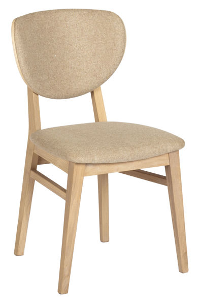 Bild på CIELO COMFORT Stol massiv vitoljad ek/beige tyg